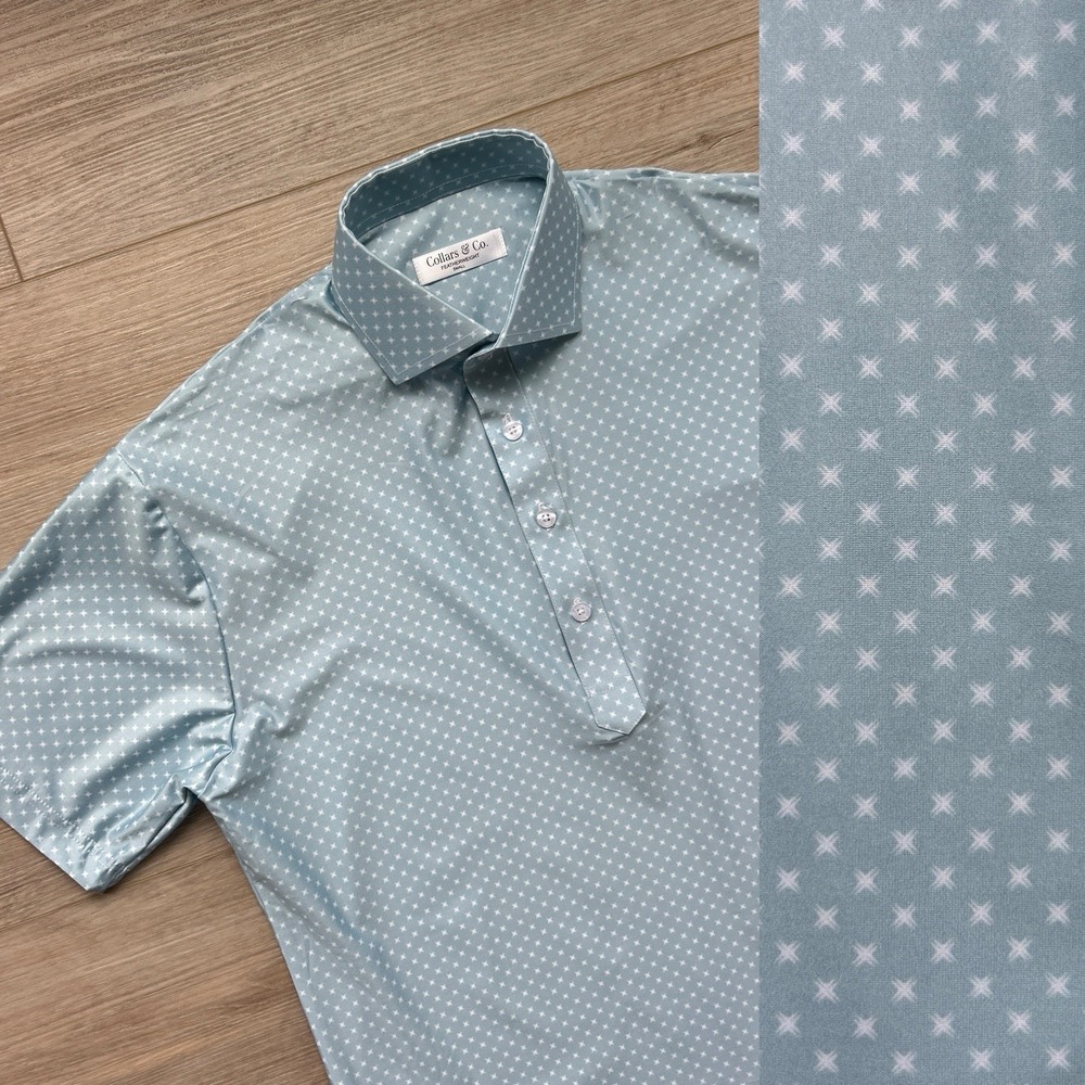 NWT Collars and Co Small Featherweight Flex Polo Seabreak Mens Shirt